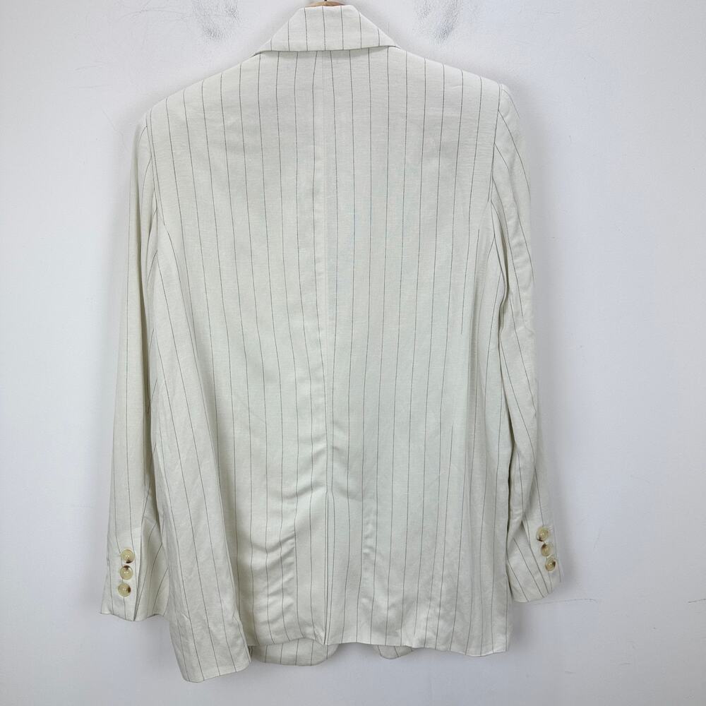 NEW Free People Crosby Blazer Jacket Oversized Linen Blend Ivory Relaxed Small - Picture 10 of 13